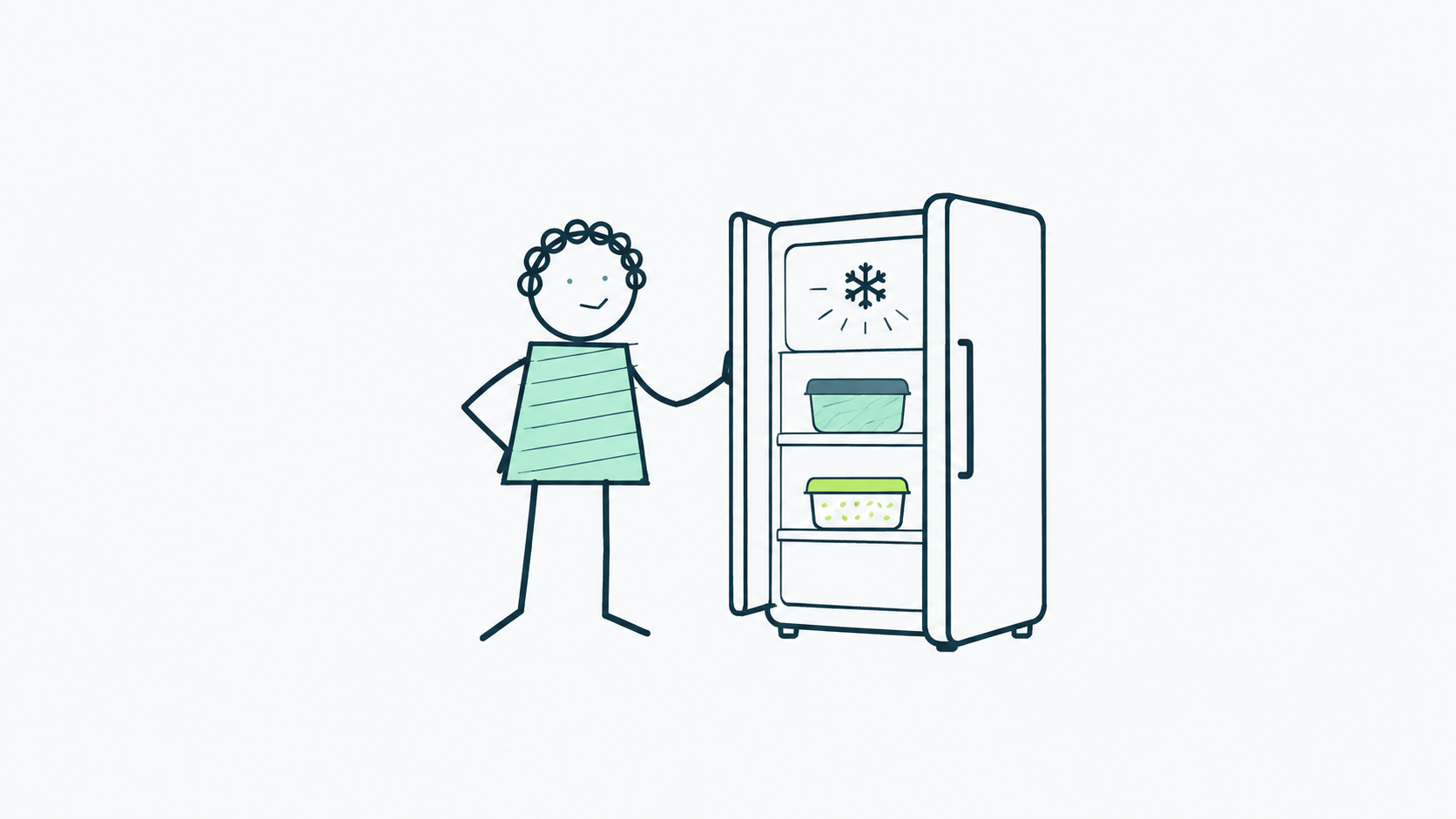 Control de recipientes refrigerados, ilustración editorial