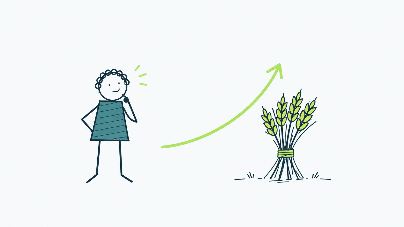Trigo y señal de variación de precios, ilustración editorial